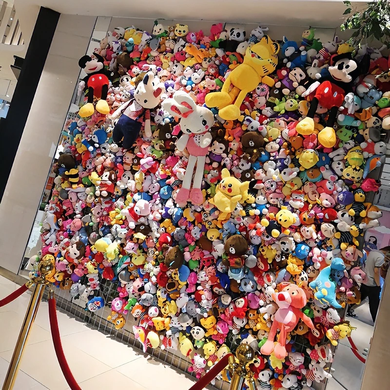 娃娃墙上固定网格爱心ins挂娃娃神器 毛绒玩具收纳展示架铁网格网