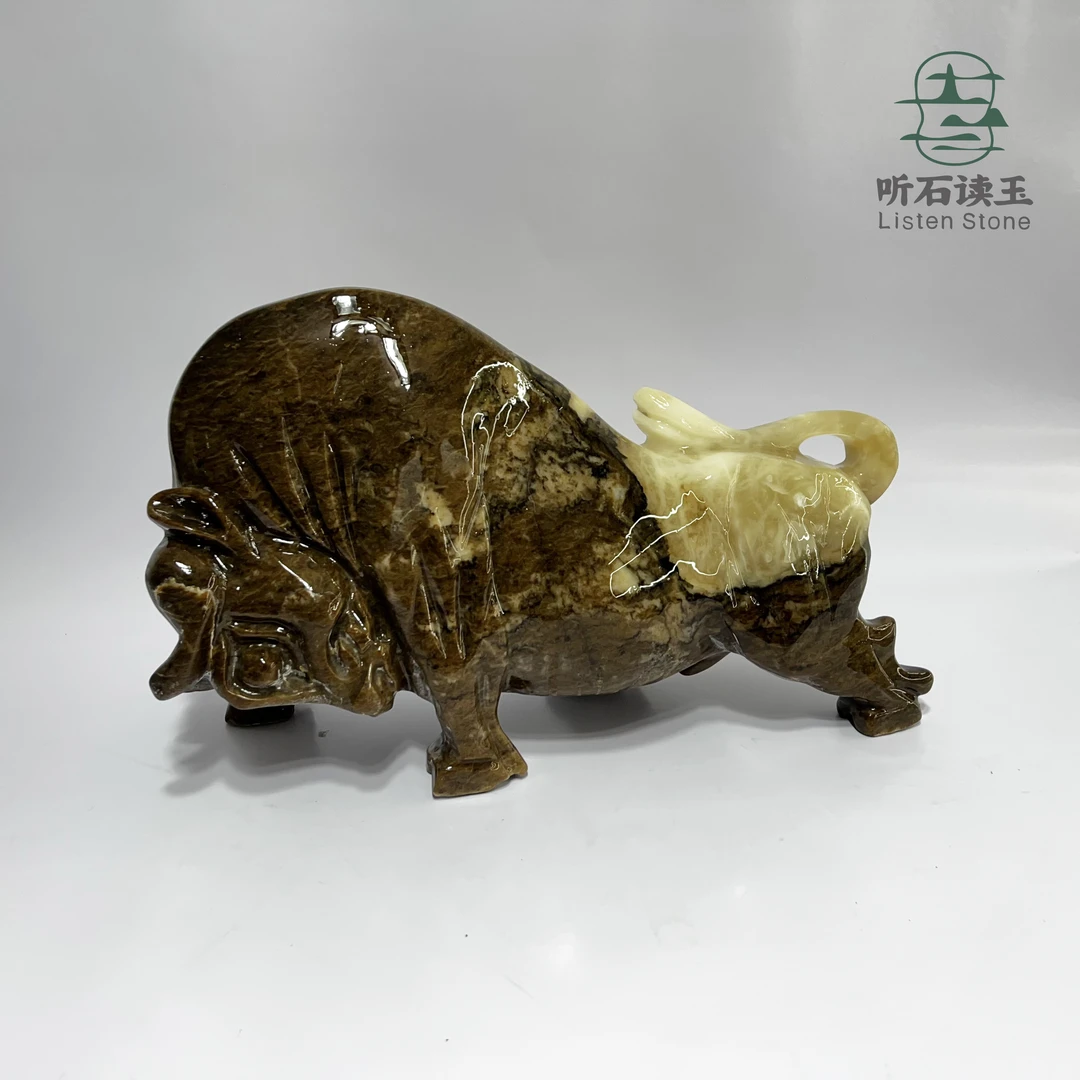 灵芝石桌面办公室家具摆件纯手工雕刻老料创意把玩客厅摆瑞兽精美