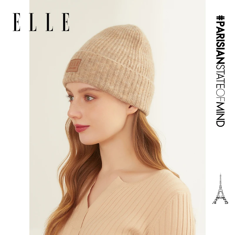 ELLE【专享】马海毛羊毛针织帽时尚舒适百搭保暖冷帽女33WE17023
