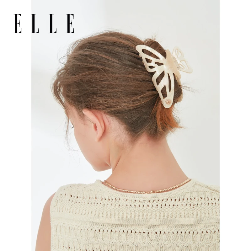 ELLE发夹女春夏新款百搭时尚气质可爱发卡简约甜美抓夹35SE93027