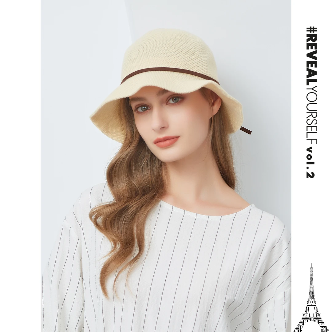 ELLE【专享】蝴蝶结草帽时尚淑女优雅百搭遮阳防晒沙滩帽33SE16034