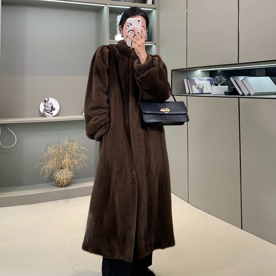 秋冬新款貂皮大衣女整貂时尚长款海宁水貂毛皮草外套2321
