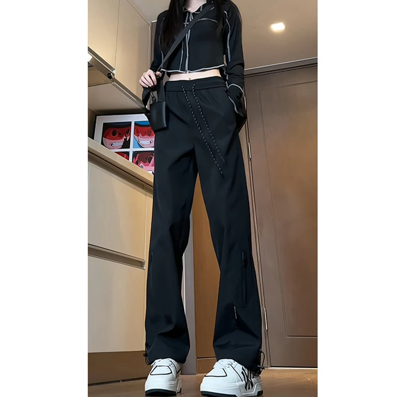 冲锋裤男士春秋2024新款防水速干宽松直筒运动工装休闲长裤子夏季