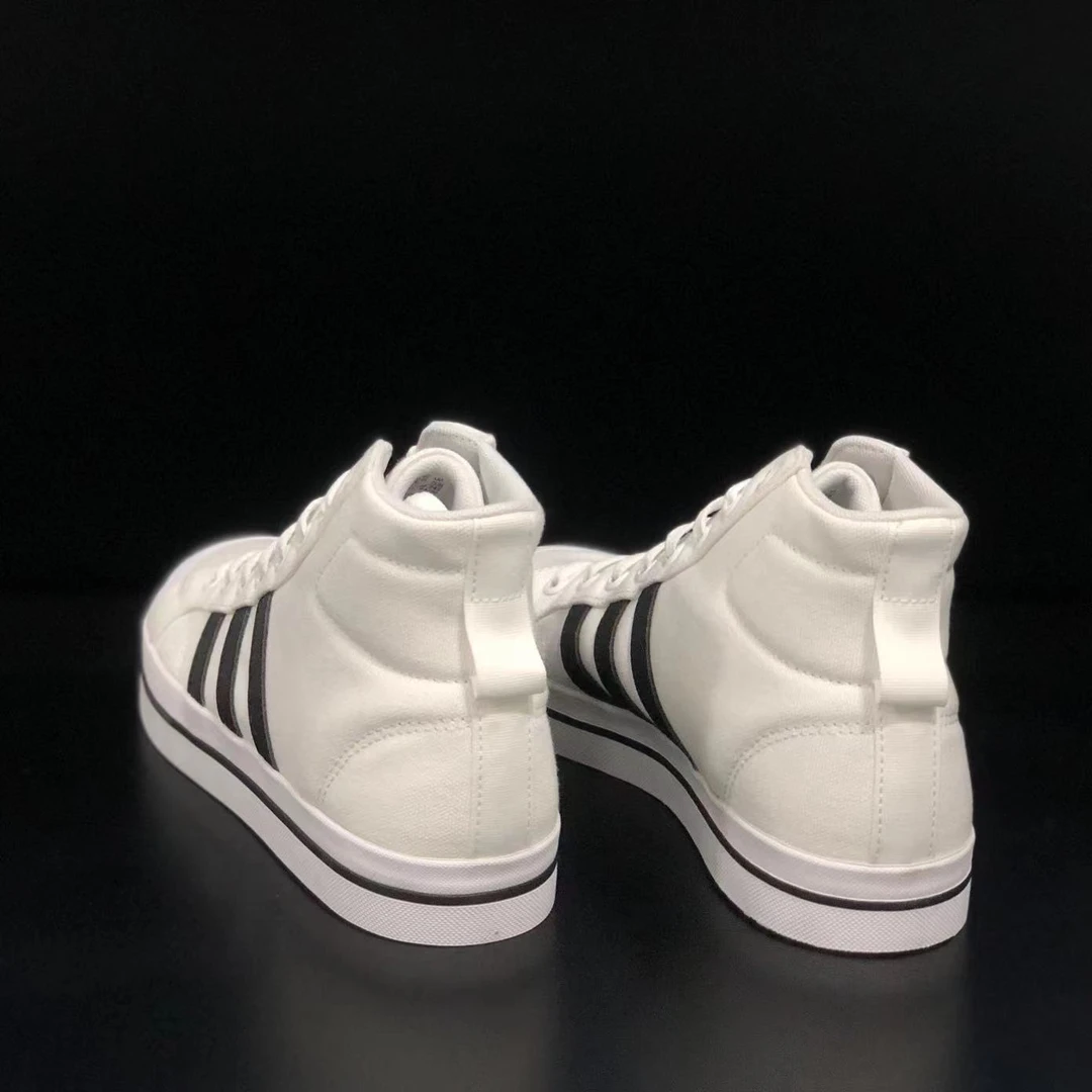 阿迪达斯男鞋高帮板鞋运动小白鞋Adidas休闲帆布鞋正品FX9063白色