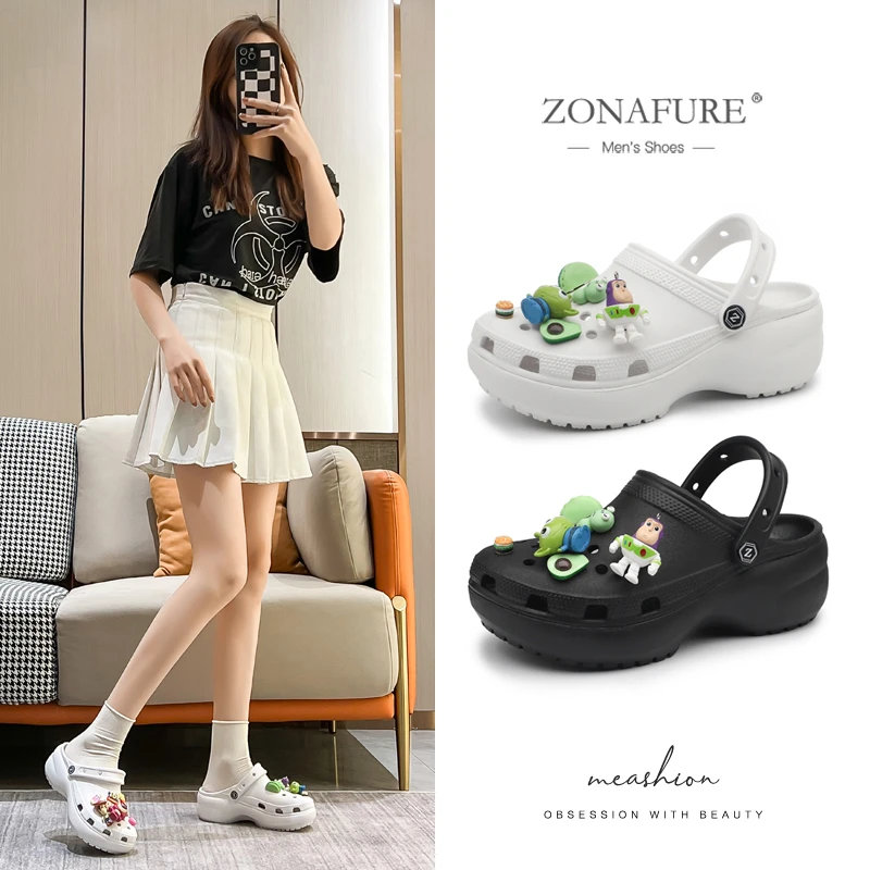 新款云朵洞洞鞋女款防滑防臭厚底沙滩拖鞋外穿百搭网红2023年夏季