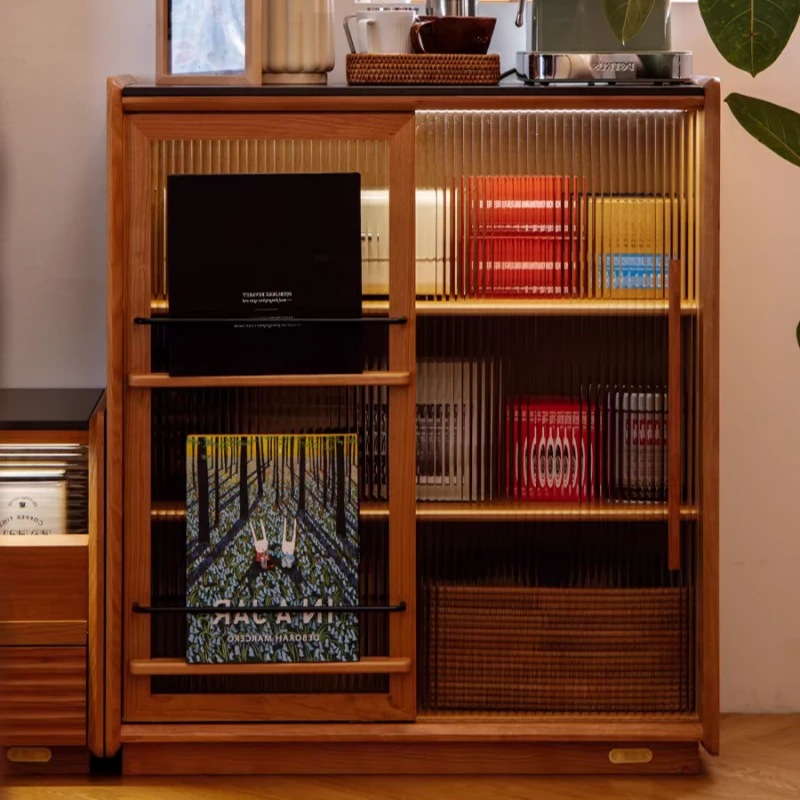 达杰留岩边柜电视柜搭配储物柜客厅樱桃木收纳柜靠墙置物柜柜子