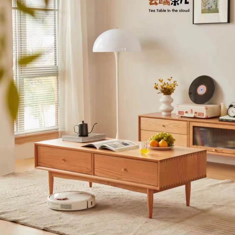 达杰全材樱桃木实木云端茶几茶具柜储物柜客厅家用日式轻奢北欧风