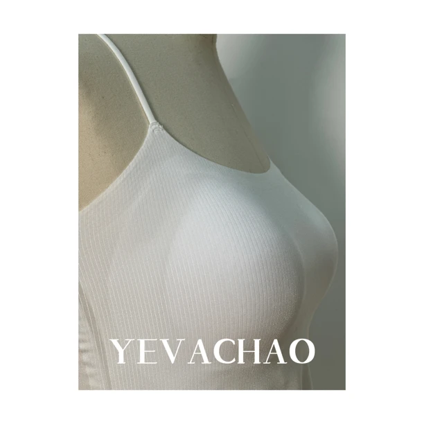 YEVACHAO“亲肤之Wang”超薄冰丝无痕无钢圈胸垫吊带小背心