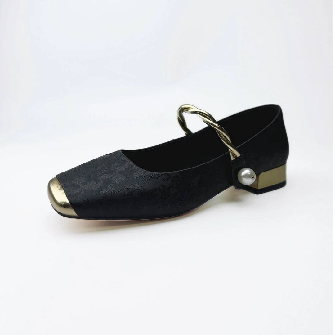 KANGNAI/康奈1G246003真皮国风新中式魔术贴玛丽珍浅口低跟女单鞋