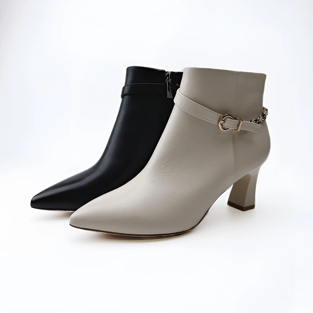 KANGNAI/康奈11138401走路不累脚的高跟鞋舒压防滑科技牛皮时装靴