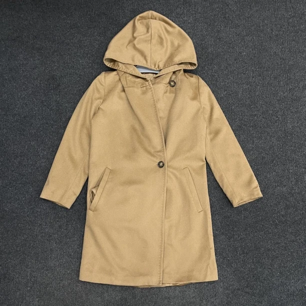 99新 MaxMara 山羊绒连帽大衣/36码