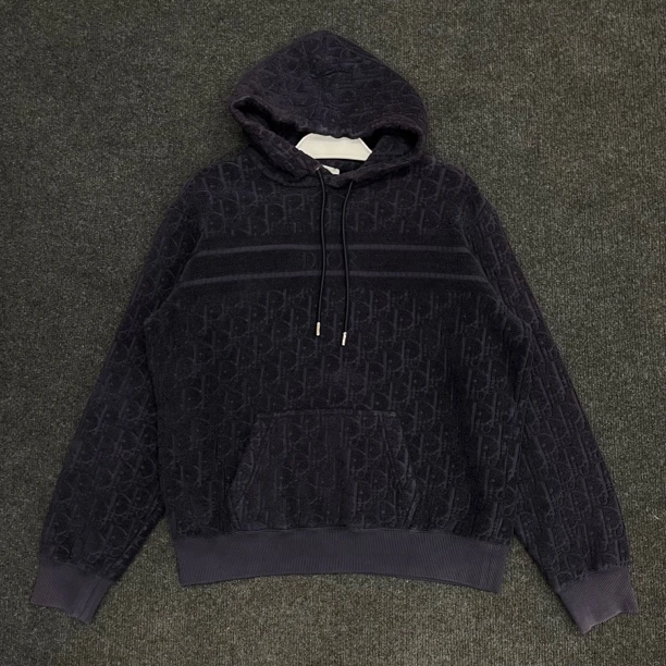 Dior迪奥/紫色Oblique老花满印连帽套头卫衣/99新/尺码M/公价1.5W