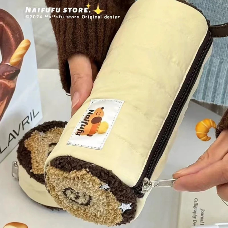 【e卷蛋糕笔袋】面包狗狗可愛笔袋 高颜值大容量初高中学生文具笔袋