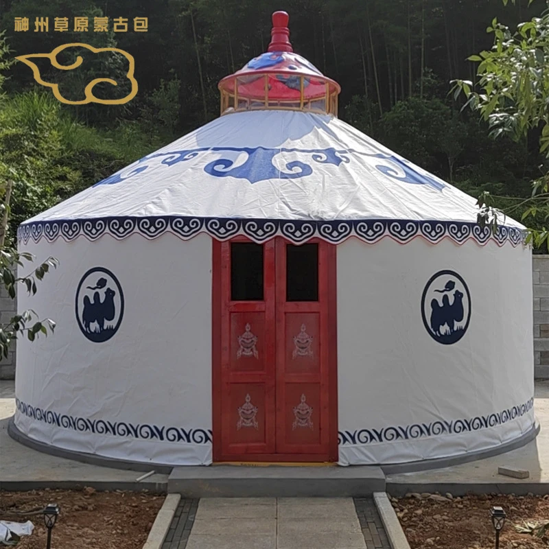 浩庭蒙古包加厚餐饮住宿酒店民宿豪华抗风防雨保温帐篷蒙古包