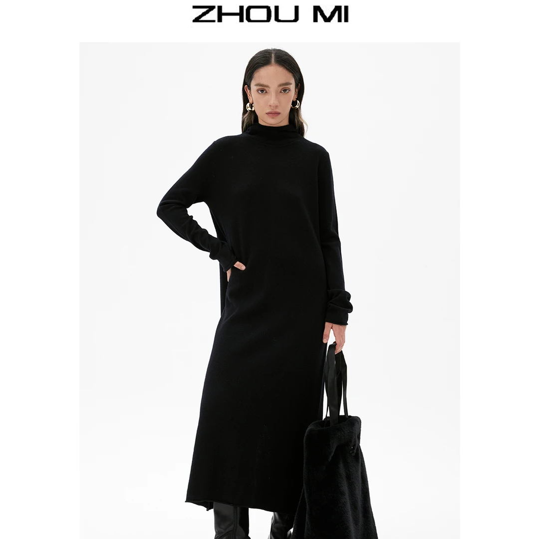 ZHOUMI 原创设计师套头连帽针织连衣裙 ZM8886