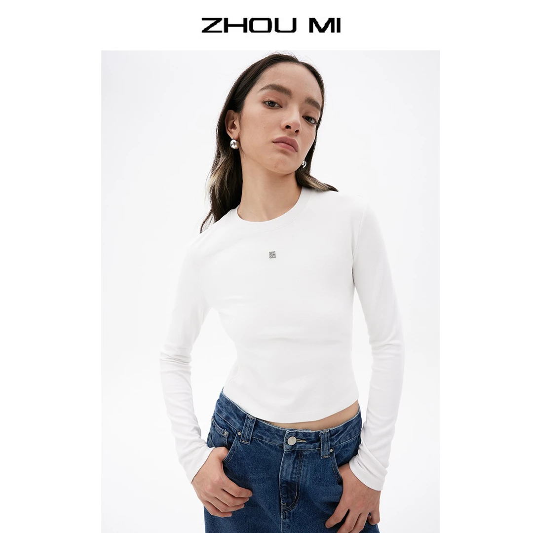 ZHOU MI 圆领截短贴肤打底衫 ZS3966