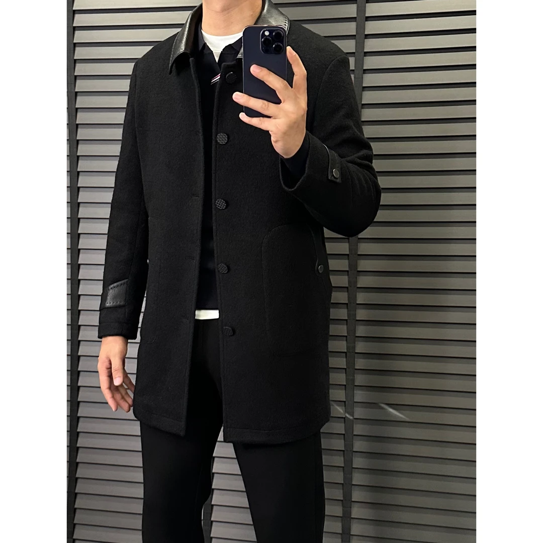 高奢羊毛天丝混纺毛呢大衣 | 秋季新款休闲高级羊毛大衣 8532
