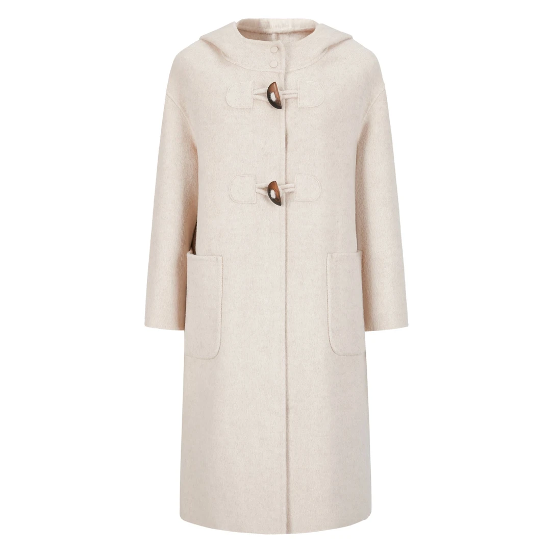 【商场同款】SANSAY女士毛呢外套时尚百搭双面呢大衣247070028