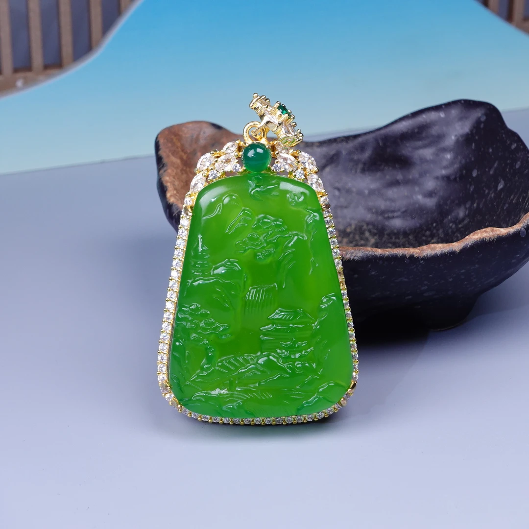 山水牌吊坠颜色大小形状多样性发一件@K35d02