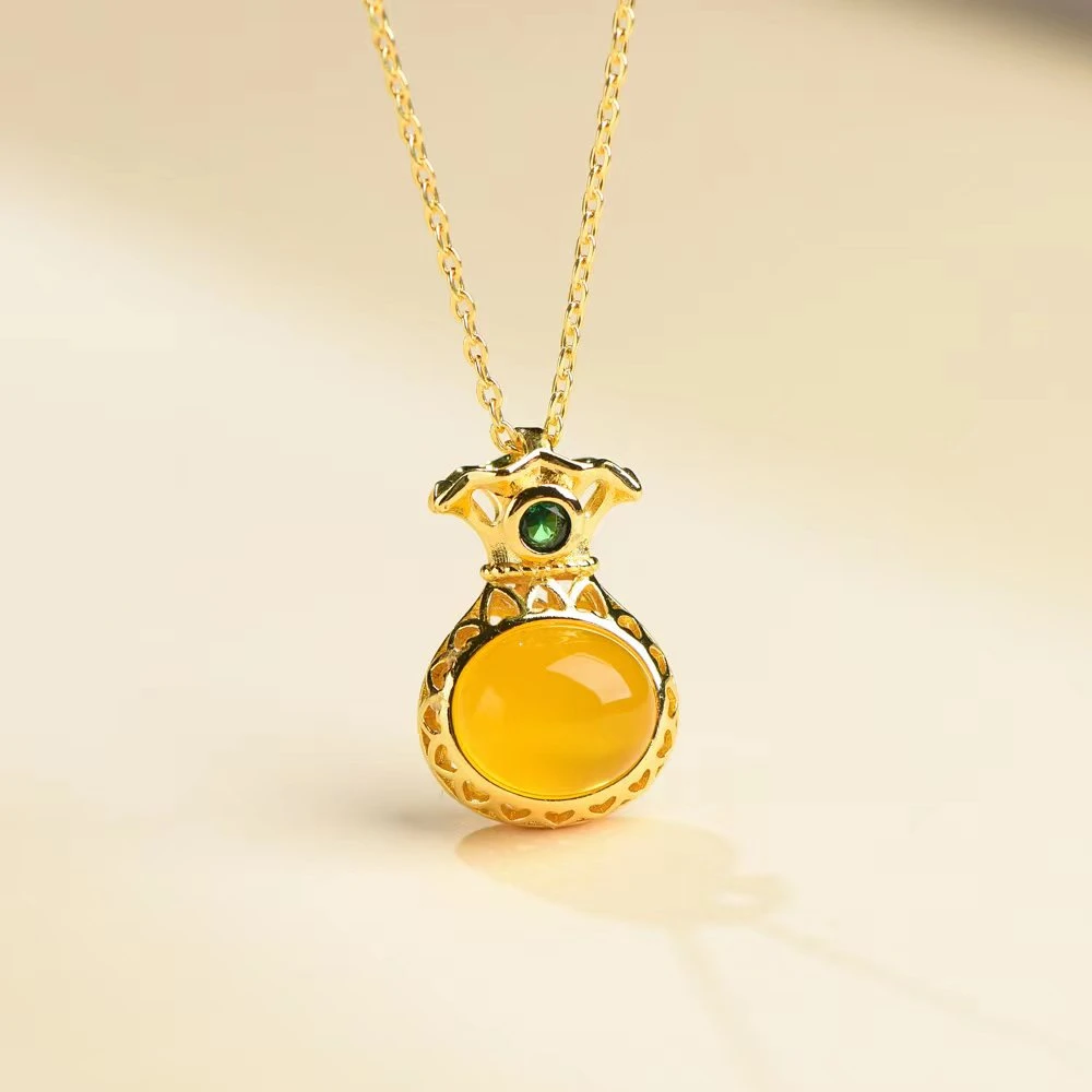 金色王国【袁总专属】BM-S054精品复古袋袋有福玉髓吊坠