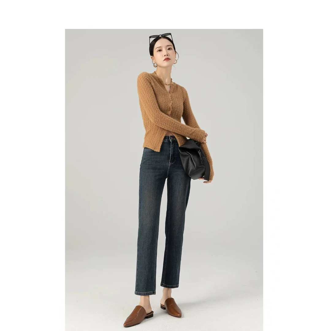 四面弹-2024冬季法棍裤 随性穿搭 九分法棍裤 8026