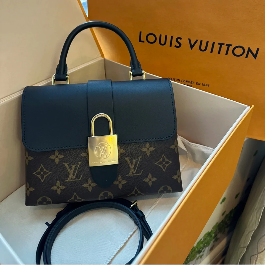99新 LouisVuitton/路易威登 Lv新款黑色锁头bb单肩包 24年芯片