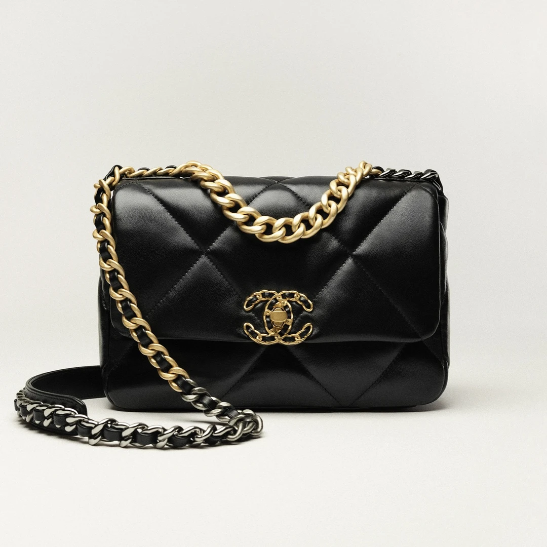 99新 Chanel/香奈儿 19bag黑金小号/19BAG 小号黑金