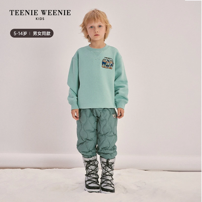 TeenieWeenieKids23秋冬新款男女童纯色轻量羽绒裤TKTC238V71N