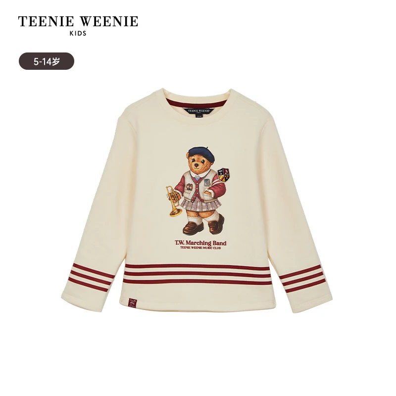 TeenieWeenieKids23秋冬新款女童时尚圆领印花长袖TKLA234T51B