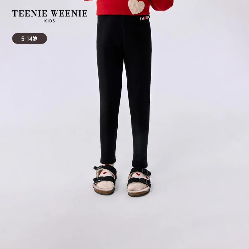 TeenieWeenieKids【新年款】女童休闲弹力银狐绒打底裤TKTM255141N