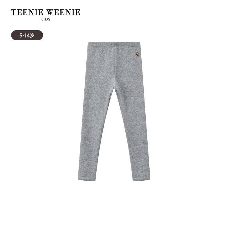 TeenieWeenieKids24年冬款女童简约百搭银狐绒打底裤TKTM244T54A