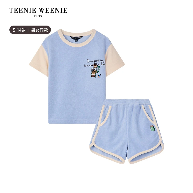 TeenieWeenieKids24年夏款男女童撞色休闲运动套装TKCZ246374N