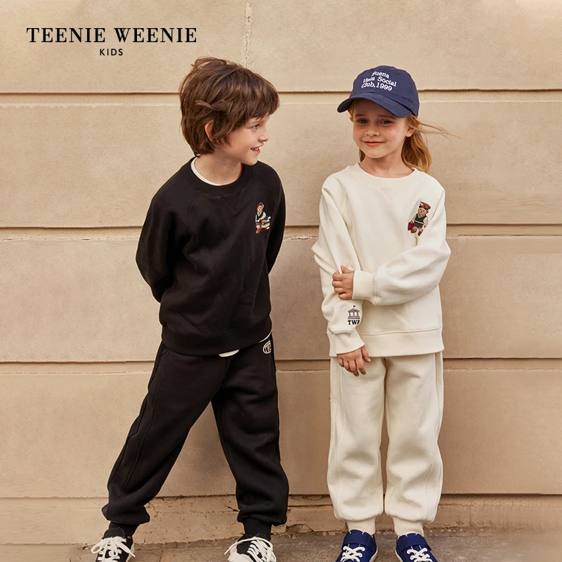 TeenieWeenie Kids小熊童装男女童23年秋季加绒卫衣TKMA237891H