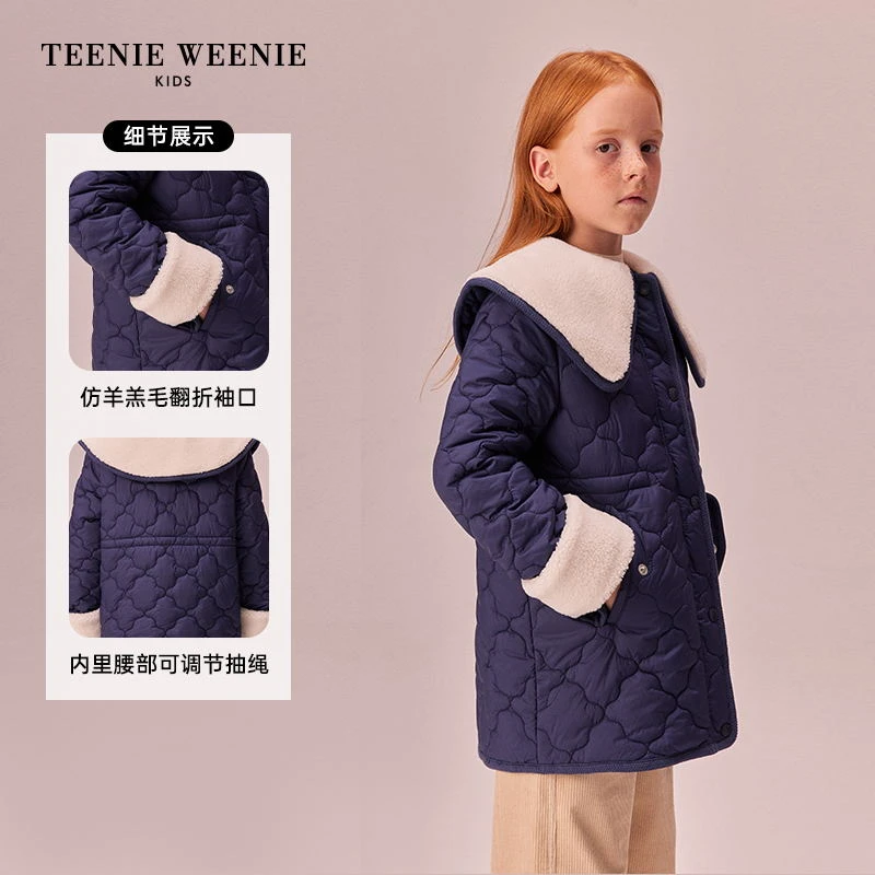 TeenieWeenieKids女童秋季新款仿羊羔绒绗缝棉服TKJP238943I
