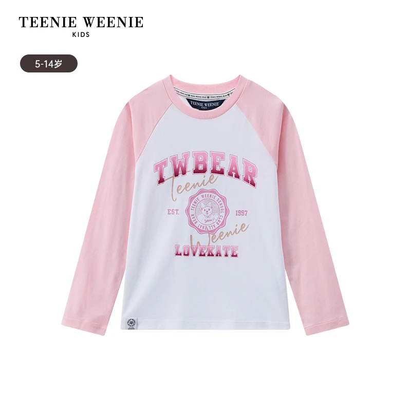 TeenieWeenieKids24秋季款女童休闲学院风百搭长袖T恤TKLA243851A