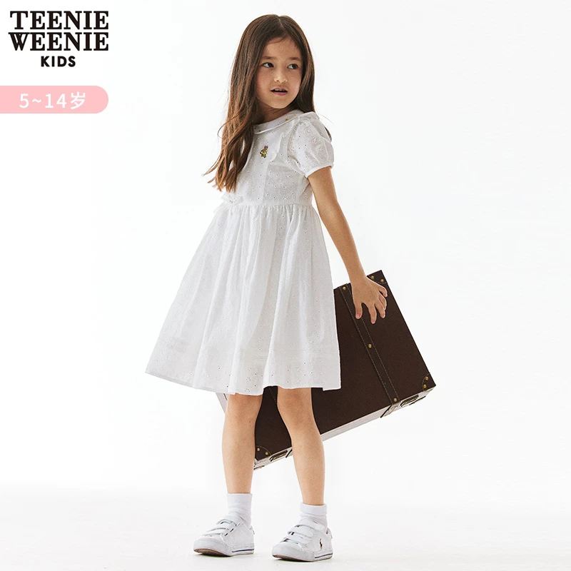 TeenieWeenieKids女童24年夏季款清新可爱绣花连衣裙TKOW24M455R