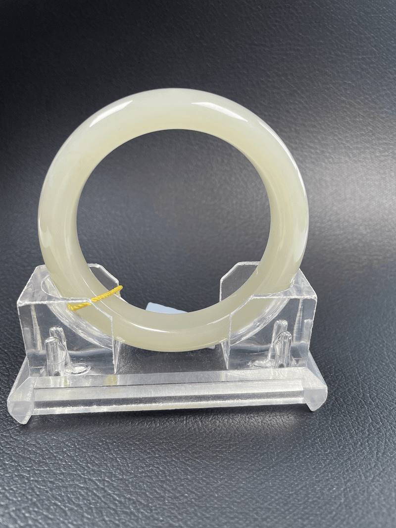 和田玉手镯女款玉镯玉镯子女细条玉镯正品玉石手镯带证书冰透高冰