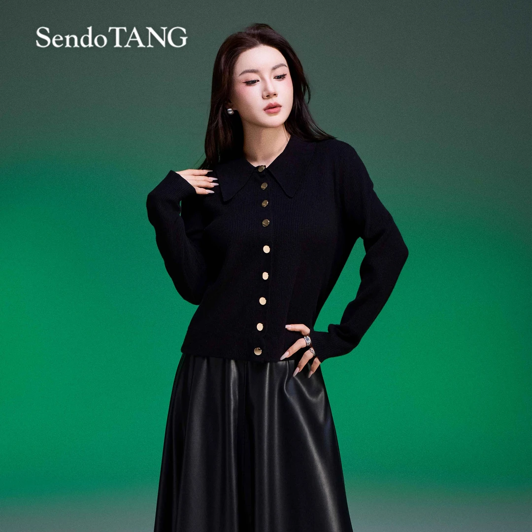 成套显瘦【苦茶】胖多女装新款时尚高级百搭显瘦针织衫半裙套装