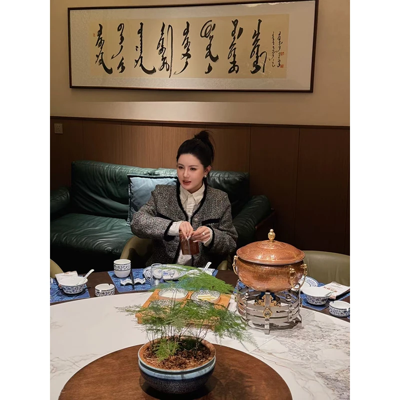 香风羽绒【爱神日记】胖多女装新款时尚百搭小香风羽绒服外套