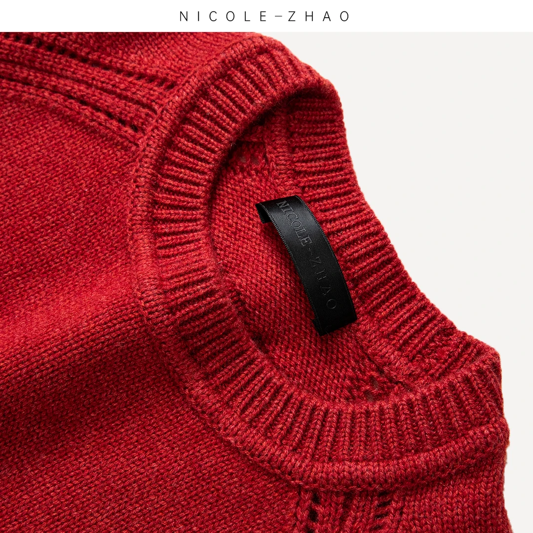 DK0755【贵姐NICOLE】经典进口邓肯羊绒秋冬百搭圆领针织毛衣网红