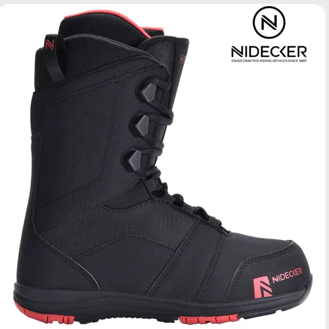 单板滑雪鞋舒适透气黑色保暖雪靴冬季经典运动耐磨轻便减震高帮