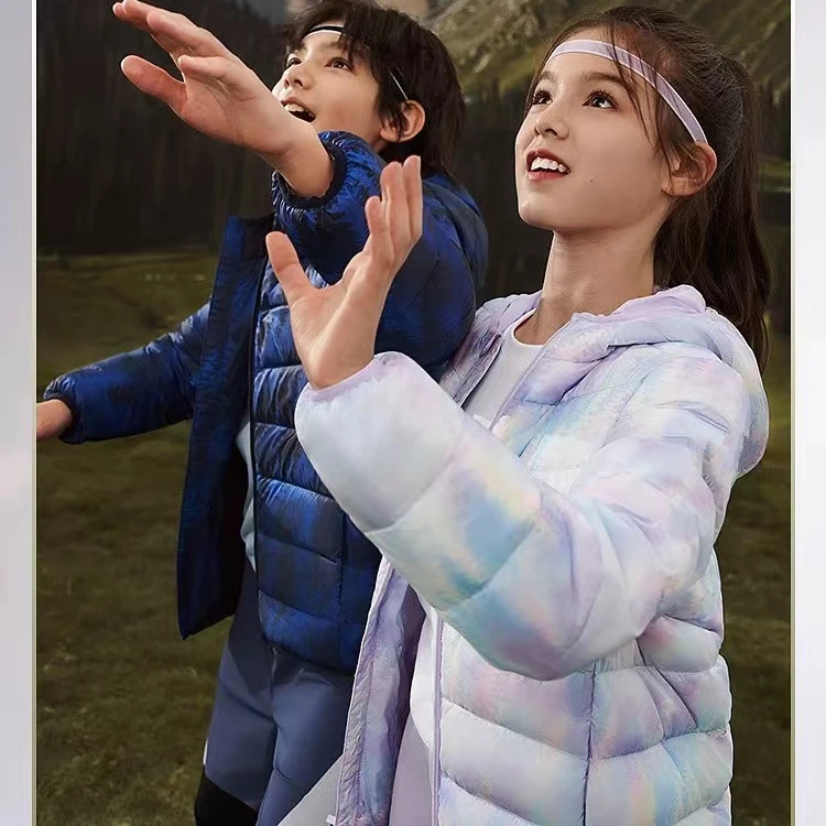 清货儿童轻薄款羽绒服男女中大童秋冬新款时尚潮流保暖连帽外套