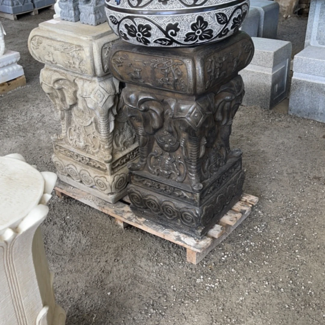 石雕花几花架别墅庭院石雕摆件