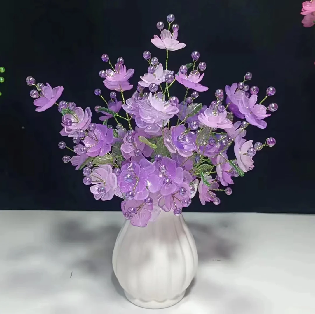 新款凤凰花手工diy材料包 手工编织花束摆件