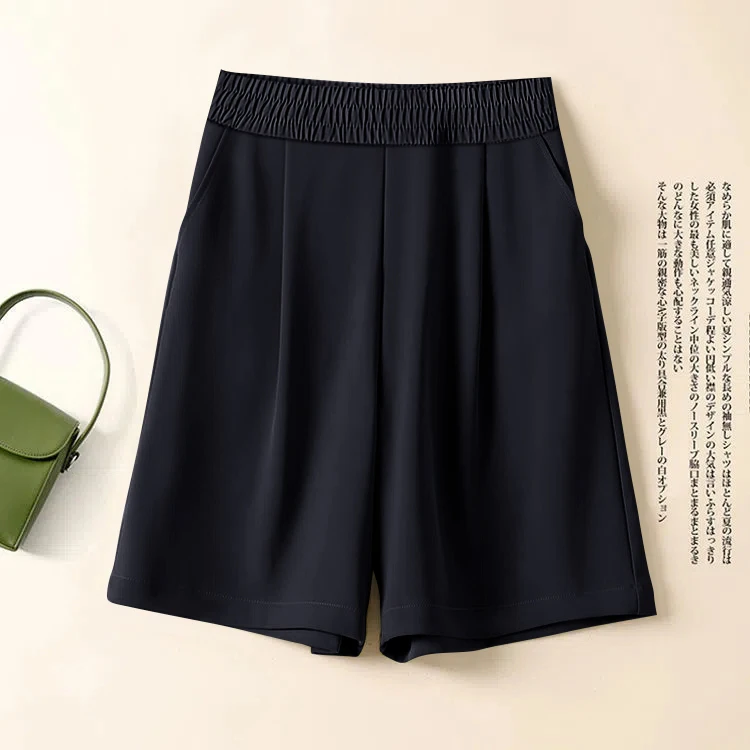 2025宽松显腿瘦百搭裤女款年轻春夏大码高腰舒适透气显瘦阔腿短裤