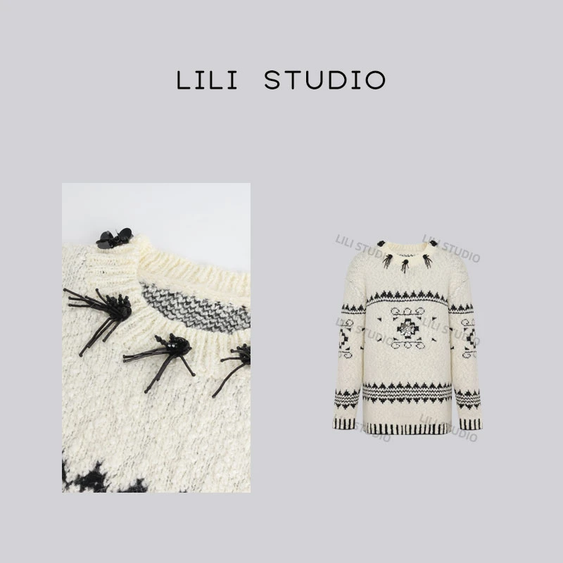 PCNY「亮片花朵」不理理秋季新款女装休闲针织毛衣女