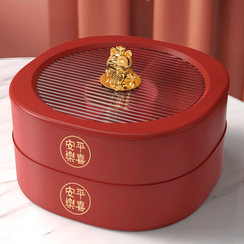 过年糖果盒家用水果盘客厅瓜子零食干果盘坚果收纳盘糖果收纳盒