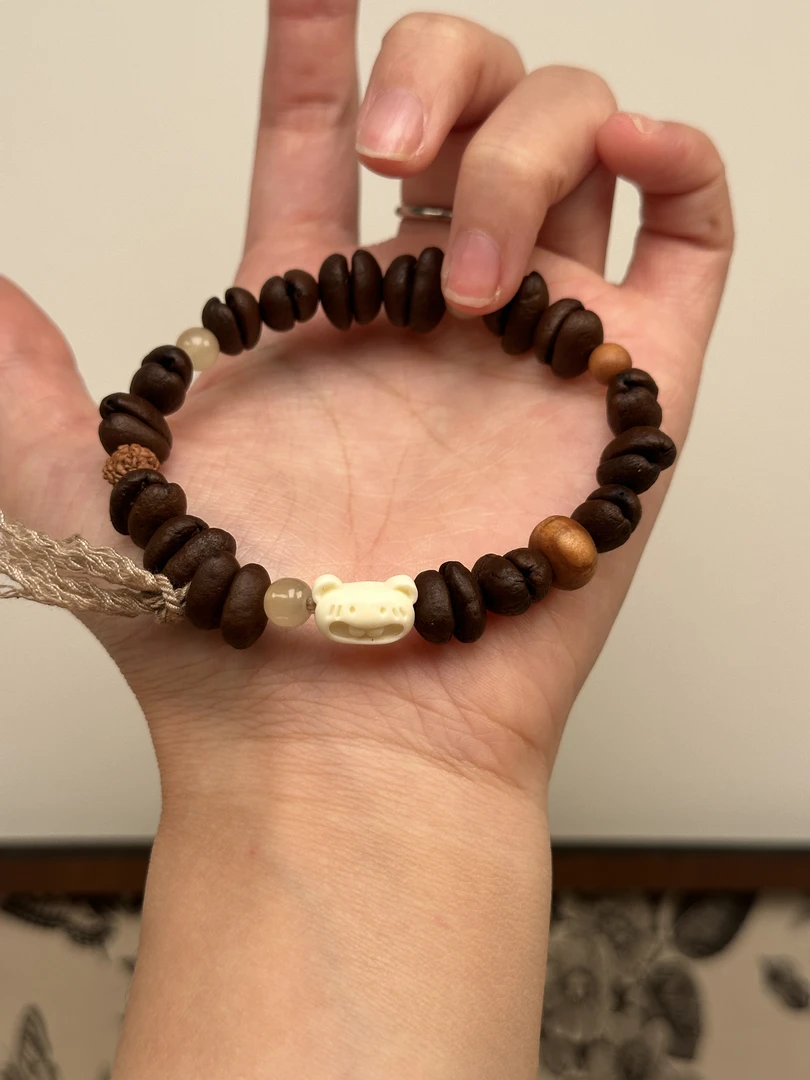 合金琉璃手链 【一池】玩趣风咖啡豆手串17cm手围