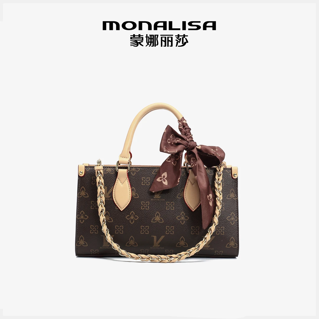 蒙娜丽莎/MONALISA真皮牛皮时尚轻奢限定设计师款单肩斜挎包24116