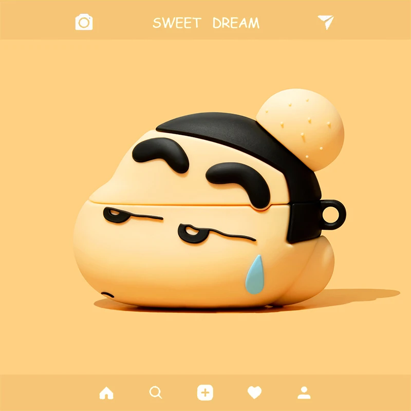 流汗蜡笔小新AirPods Pro2耳机壳适用苹果airpods2/3代蓝牙保护套